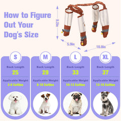 Botas Mity rain con tirantes de ajuste en la espalda para perros activos.