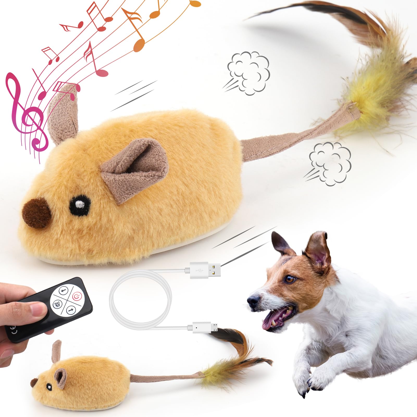 Juguete interactivo de Mity Rain para perros con control remoto falso, ideal para entretener.