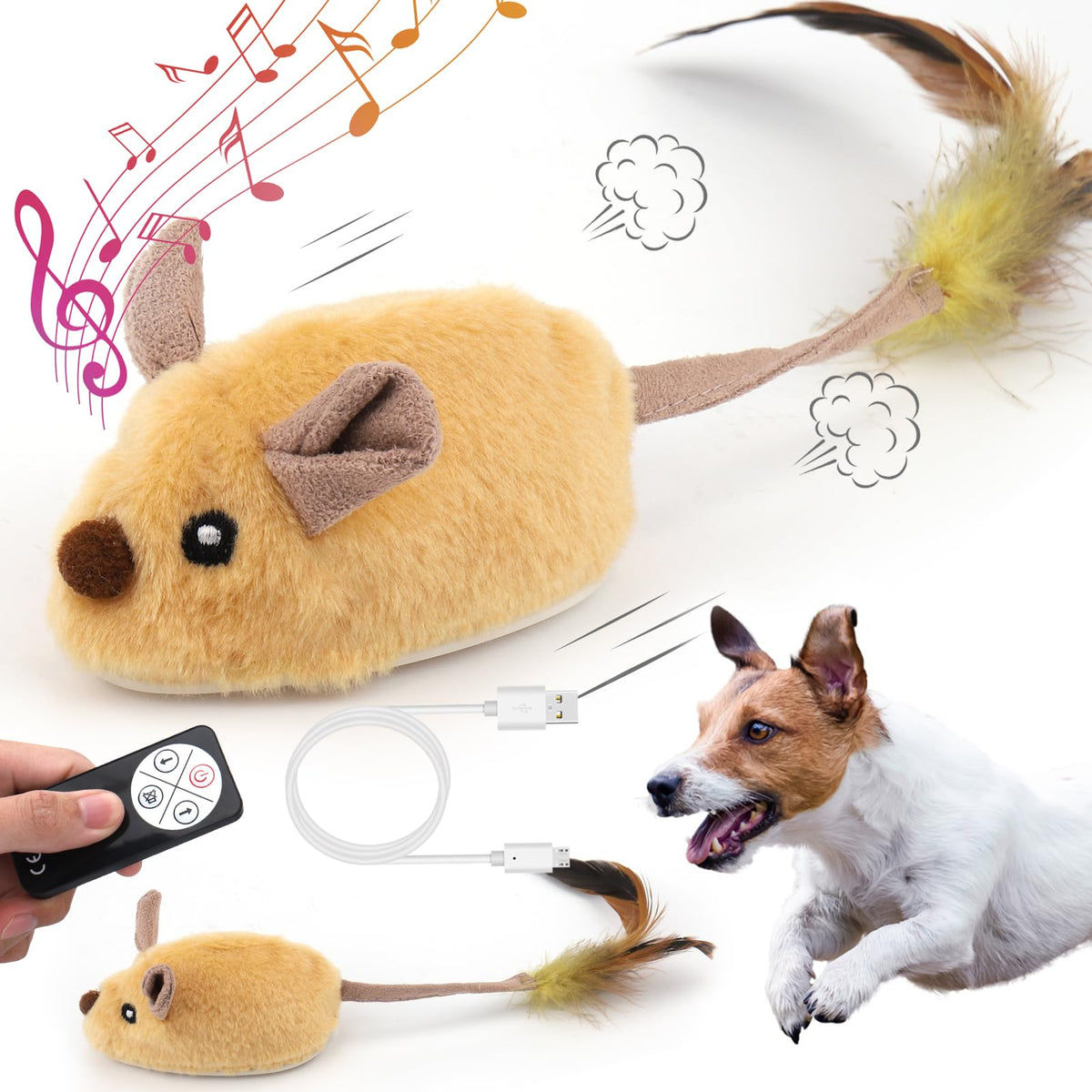 Juguete interactivo de Mity Rain para perros con control remoto falso, ideal para entretener.