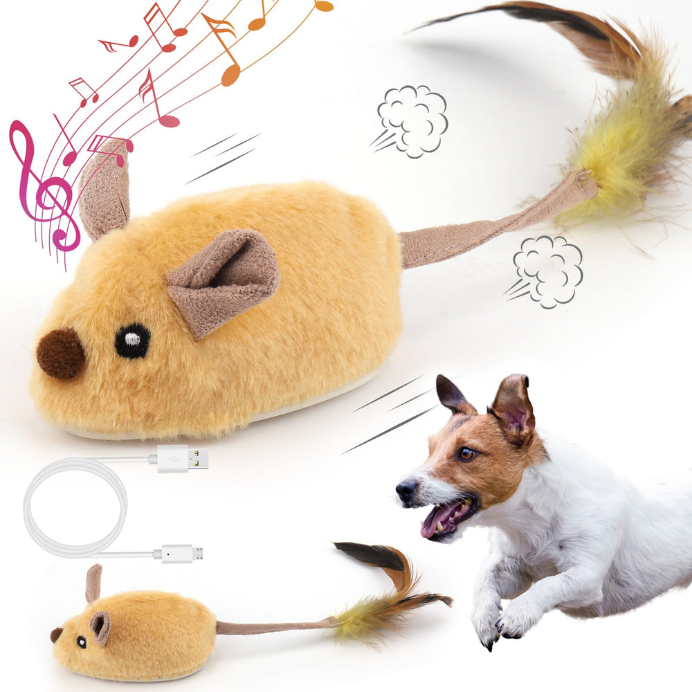 Juguete ratón interactivo de Mity Rain para perros que fomenta juego activo.