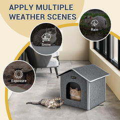 MIU COLOR casa-gato-exterior-aislada, mantiene temperatura agradable para gatos exteriores.