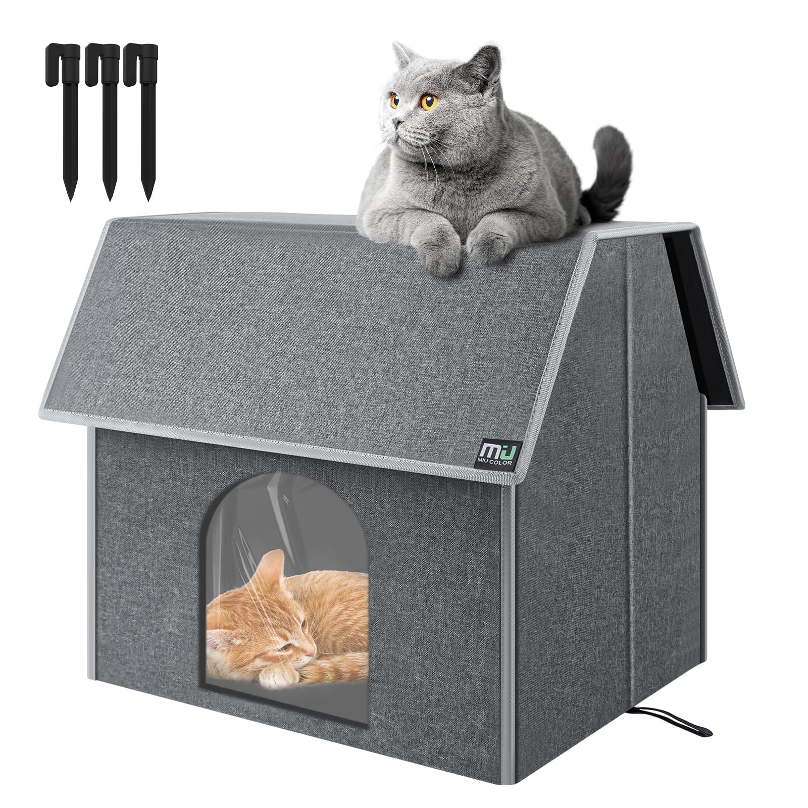 MIU COLOR casa para gatos exterior grande, uso al aire libre