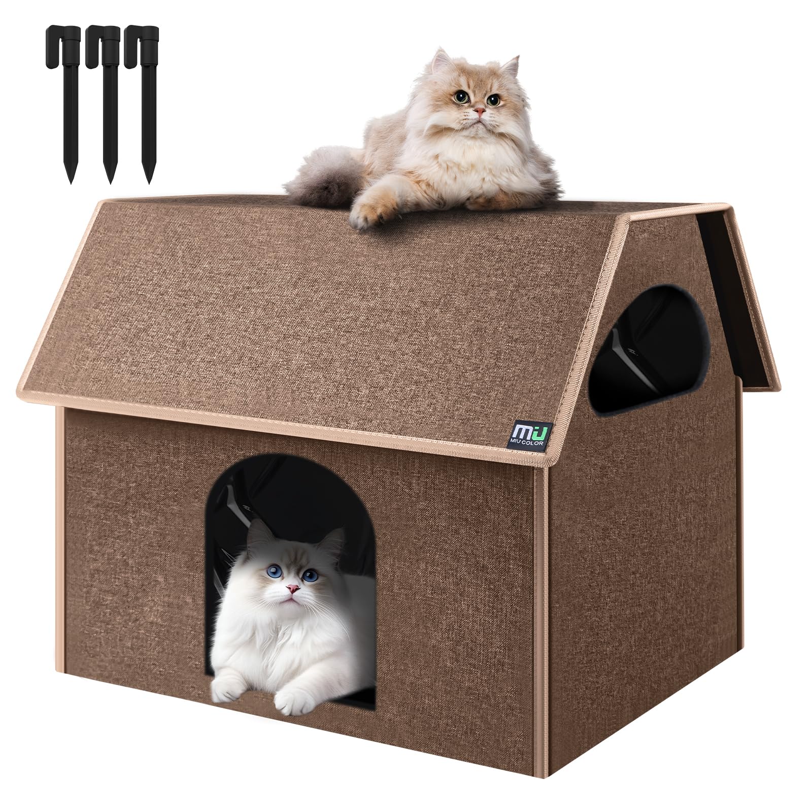 Refugio MIU COLOR para gatos, exterior impermeable, ideal para uso al aire libre.