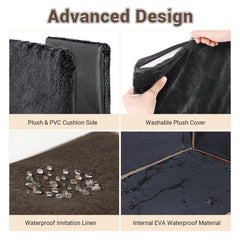 Funda removible y tapete lavable para limpieza fácil.