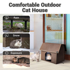 MIU COLOR refugio para gatos impermeable con colchón desmontable.