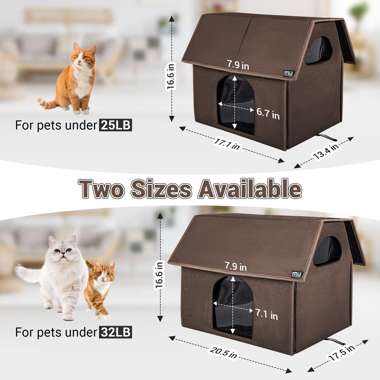 Uso versátil para gatos, conejos y perros pequeños hasta 32 lb.