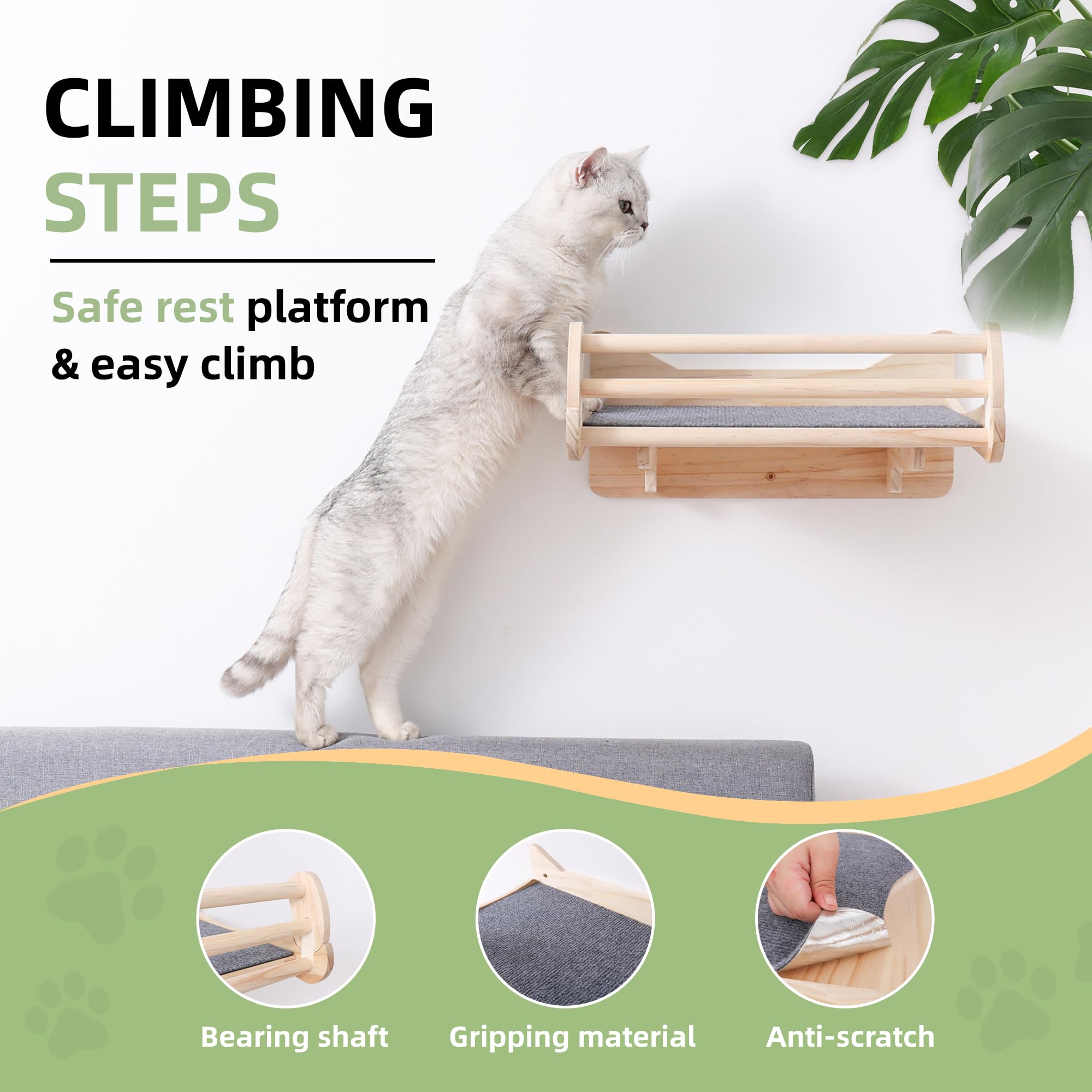 Miuzmore escalera pared gato: accesorio compacto para escalada vertical.