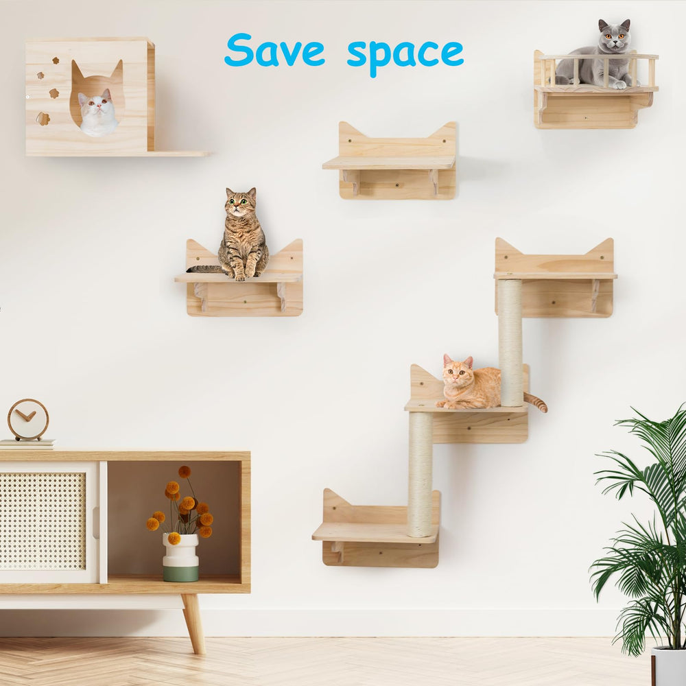 MIUZMORE estantes de pino y madera para pared
