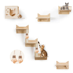 MIUZMORE mueble mural gato casa: refugio cómodo para descansar dentro del hogar.