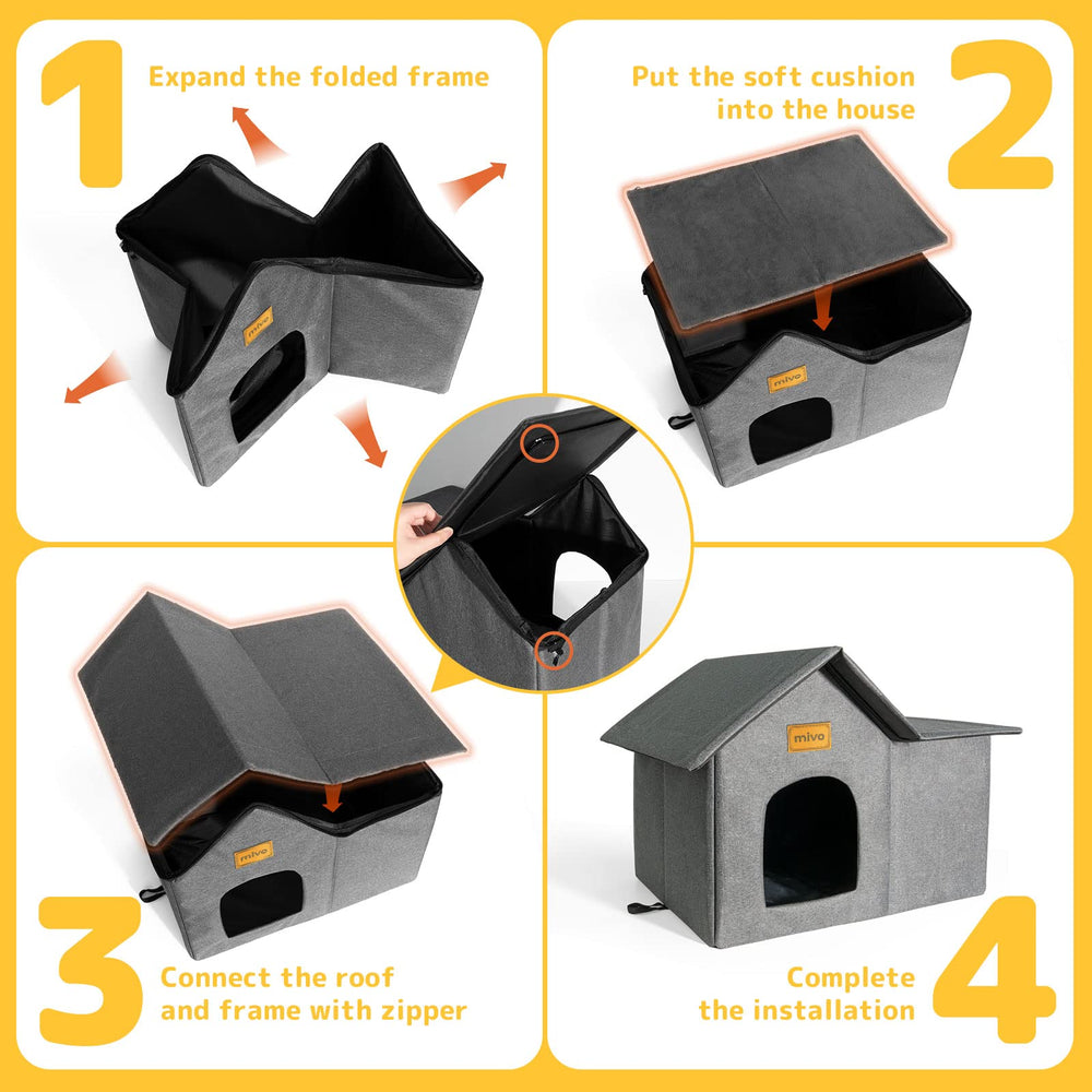 Mivo cama para gato plegable, fácil de guardar