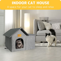 Mivo casa gato exterior impermeable para días lluviosos