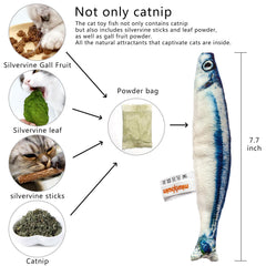 Miwoowim Saury con diseño 3D realista para despertar curiosidad felina.
