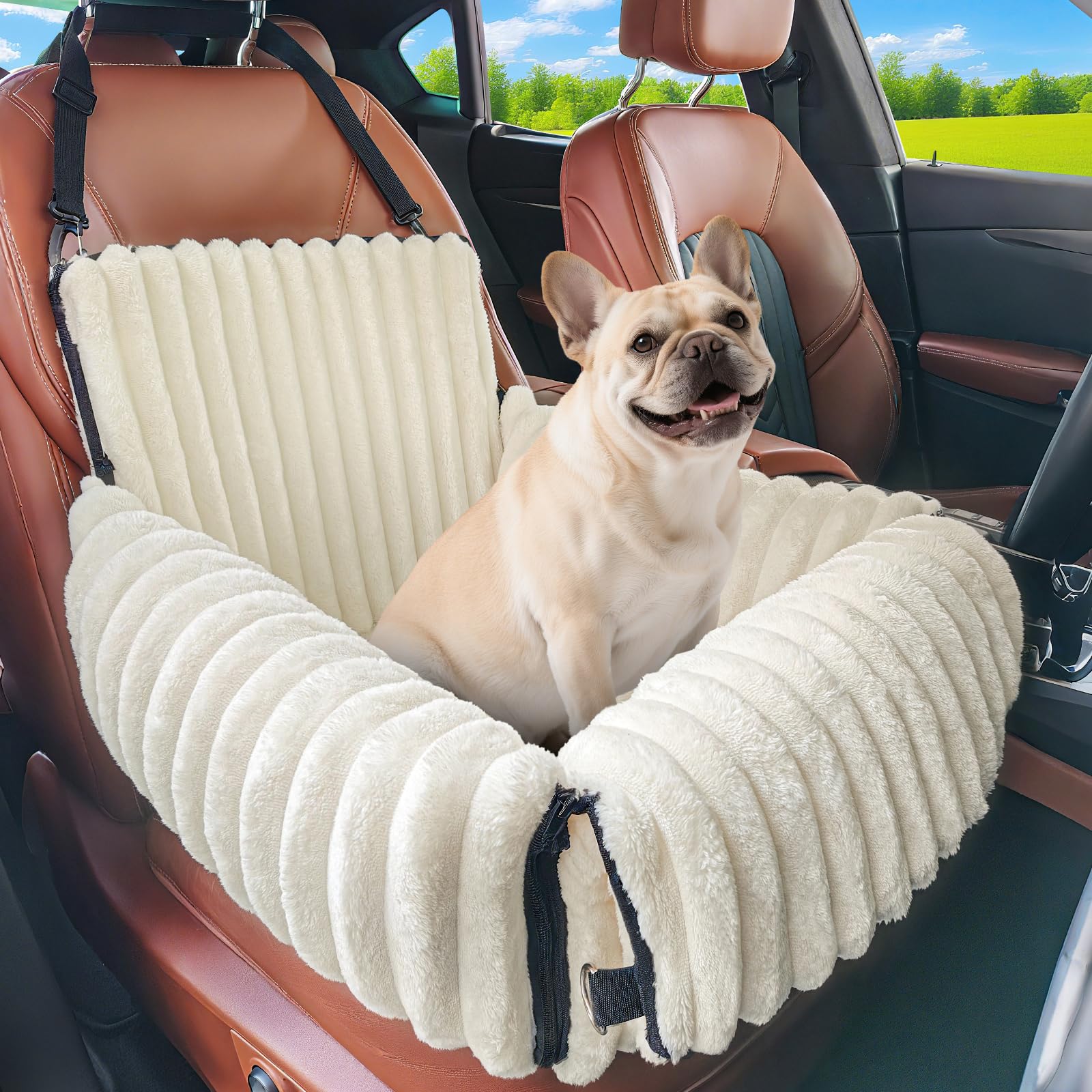MIXJOY asiento para perros en coche, ideal para viajes con perros pequeños