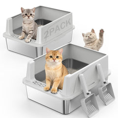 MIXJOY caja-arena acero inoxidable 2pack, ideal para espacios pequeños.