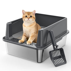 Caja MIXJOY de acero inoxidable con tapa, duradera y fácil de limpiar.