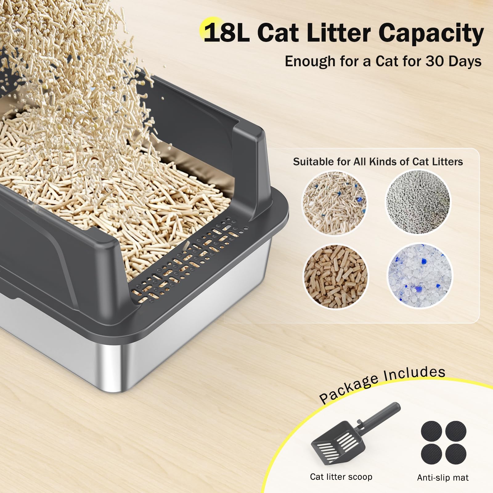 Caja MIXJOY resistente al olor, ideal para espacios compactos.