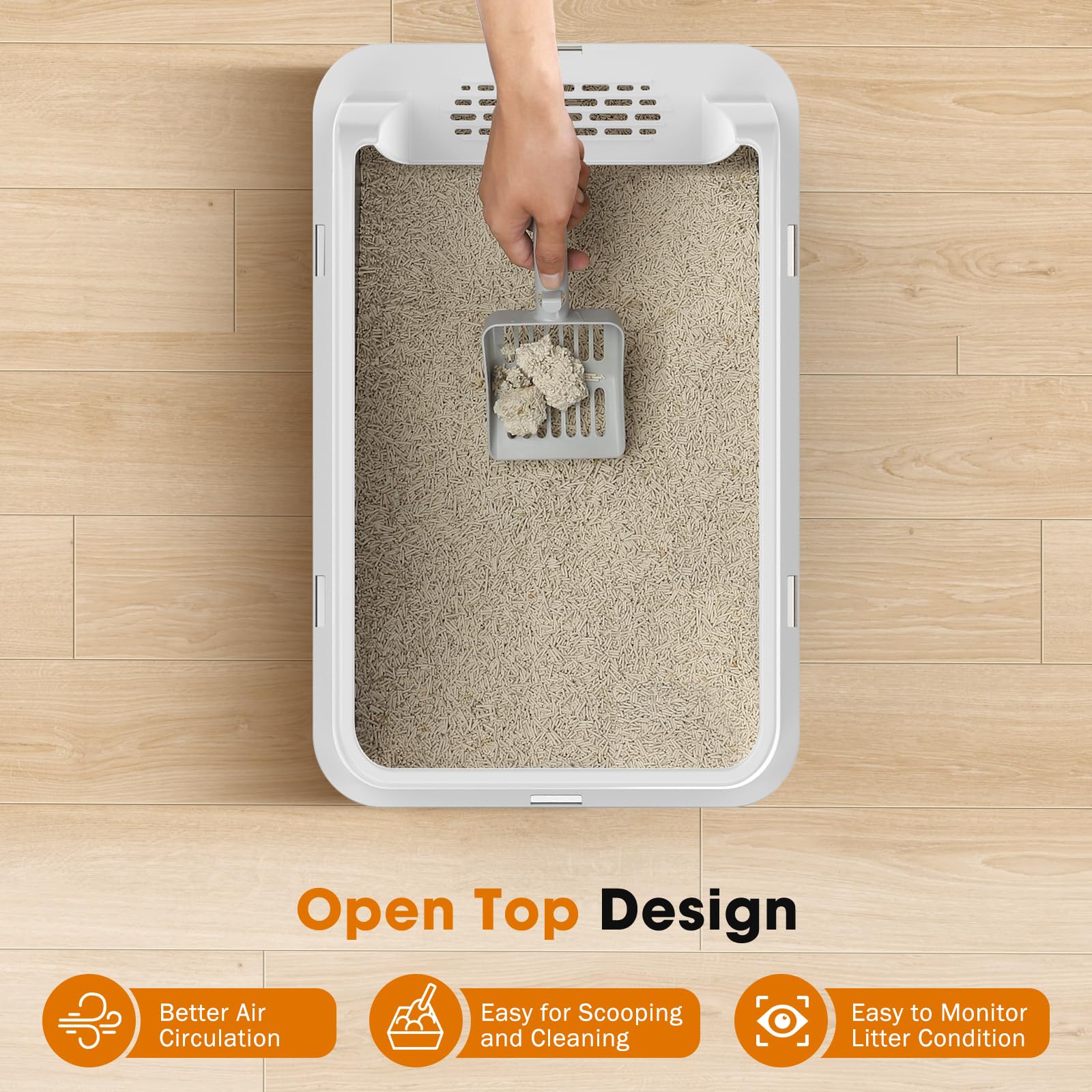 MixJOY base de caja de litter antideslizante para estabilidad.
