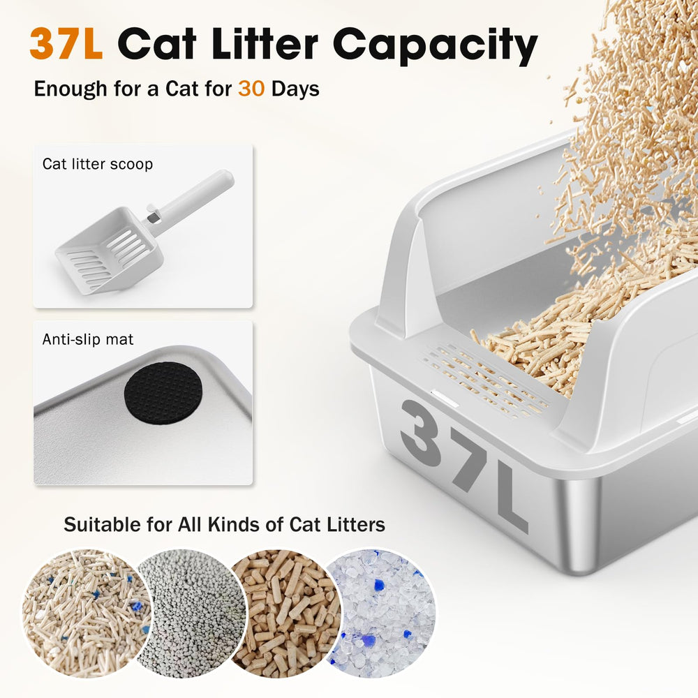 MixJOY caja de litter con capacidad de 37 litros para uso prolongado.