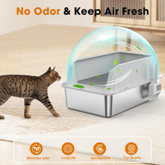 MixJOY caja de litter metálica antiolor con superficie antiadherente.