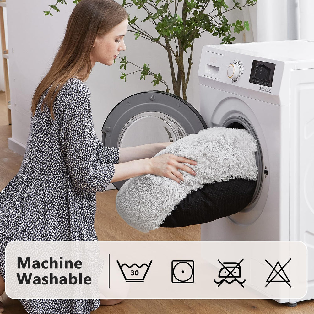 MIXJOY cama donut 20'' gris, lavable a máquina facilita la limpieza