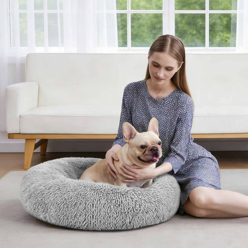 MIXJOY cama donut 20'' gris, diseño cómodo para dormir en casa
