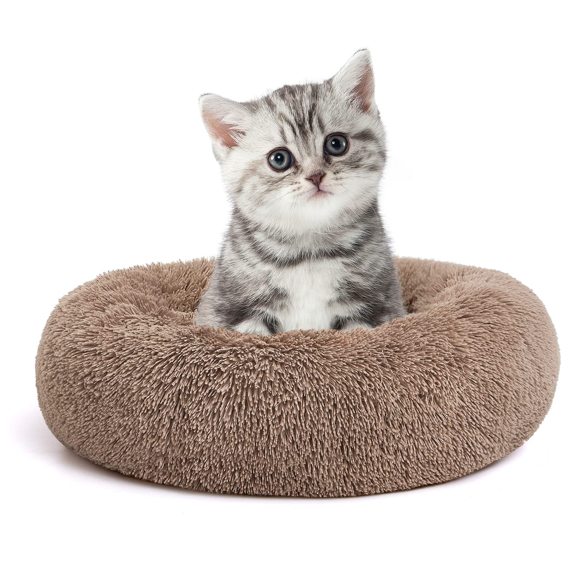 Cama MIXJOY para gatos en forma redonda de 20 pulgadas, suave y acogedora para siestas largas