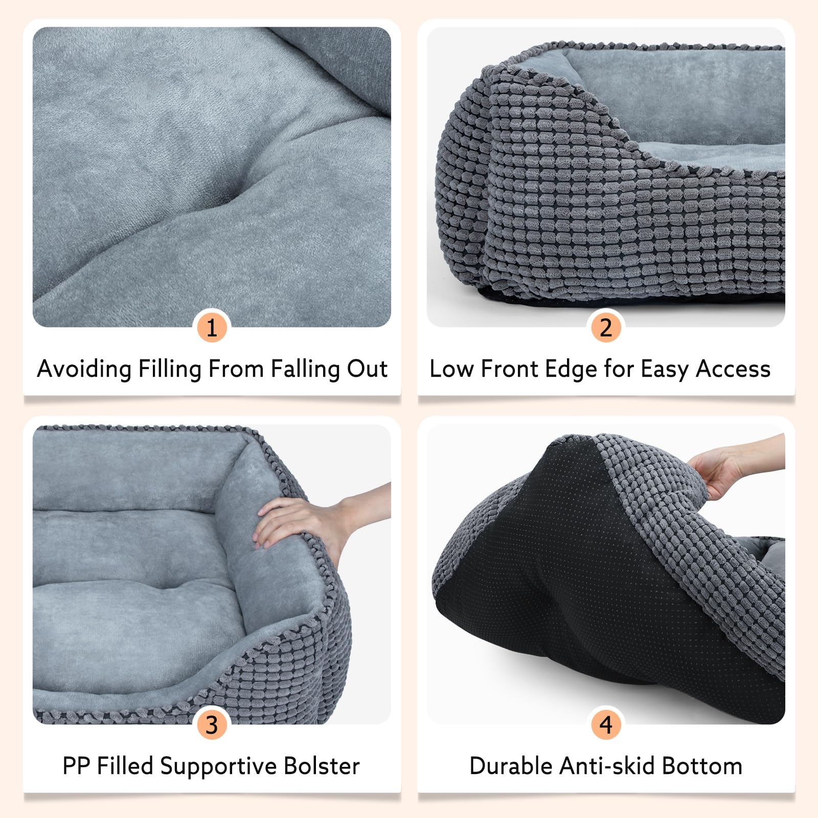 Cama MIXJOY con borde elevado, ambiente cómodo para dormir