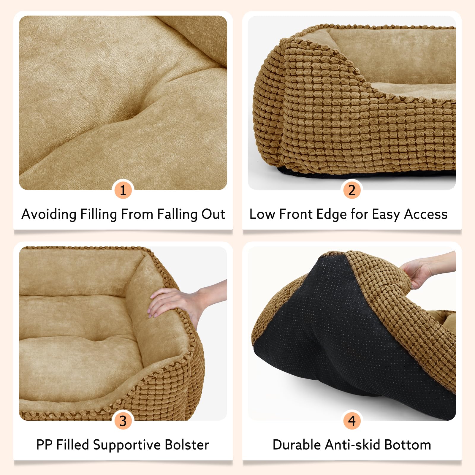 Fácil de limpiar con lavadora; MIXJOY cama de perro lavable para más higiene.