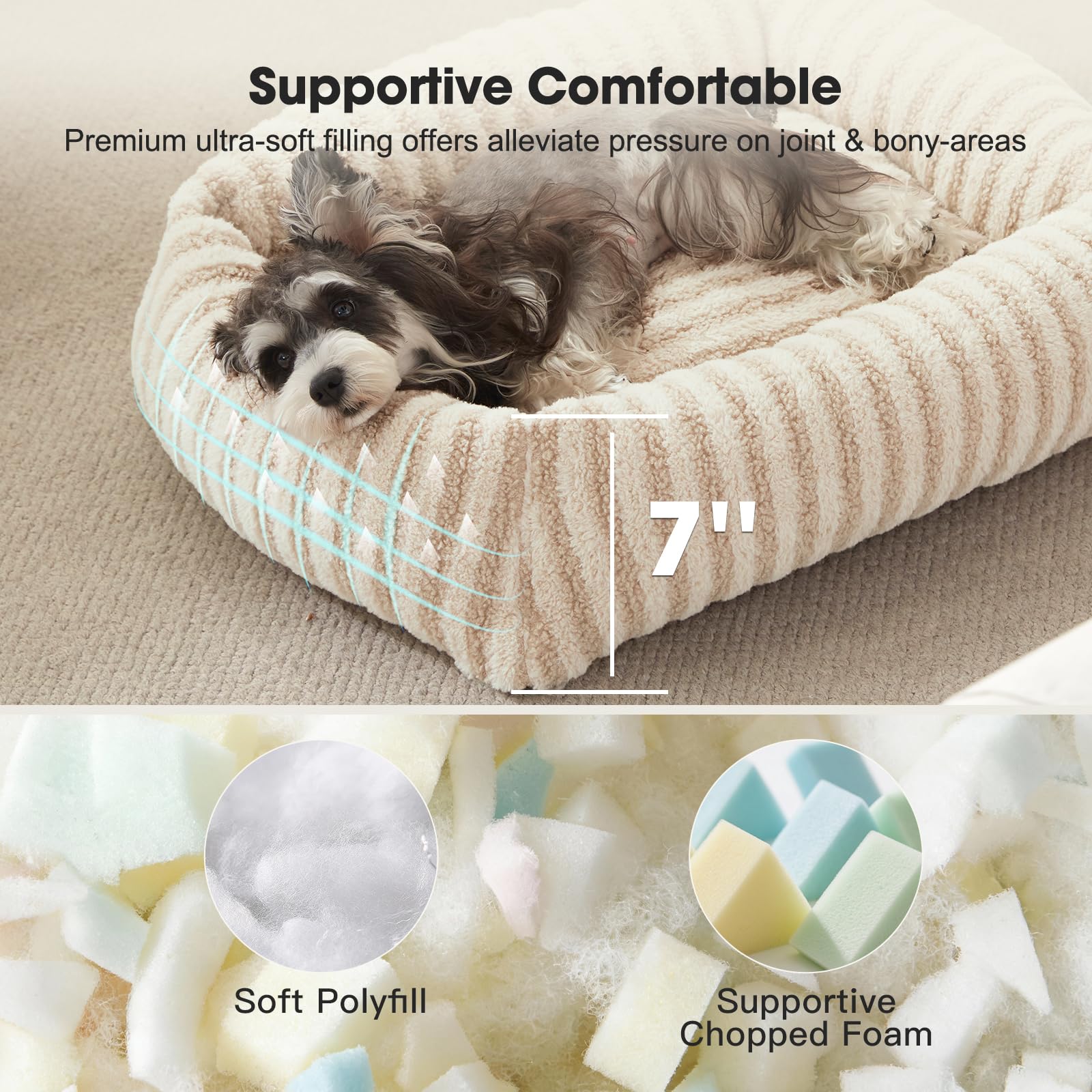 MIXJOY: cama para perro mediano con funda lavable, higiene simplificada.