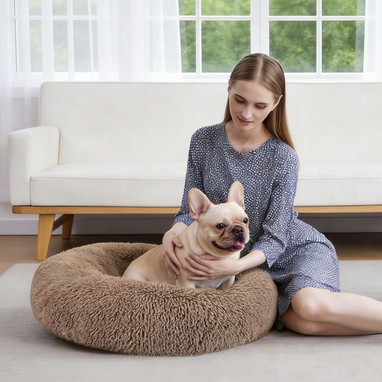 Diseño redondo MIXJOY, descanso cómodo para perros y gatos