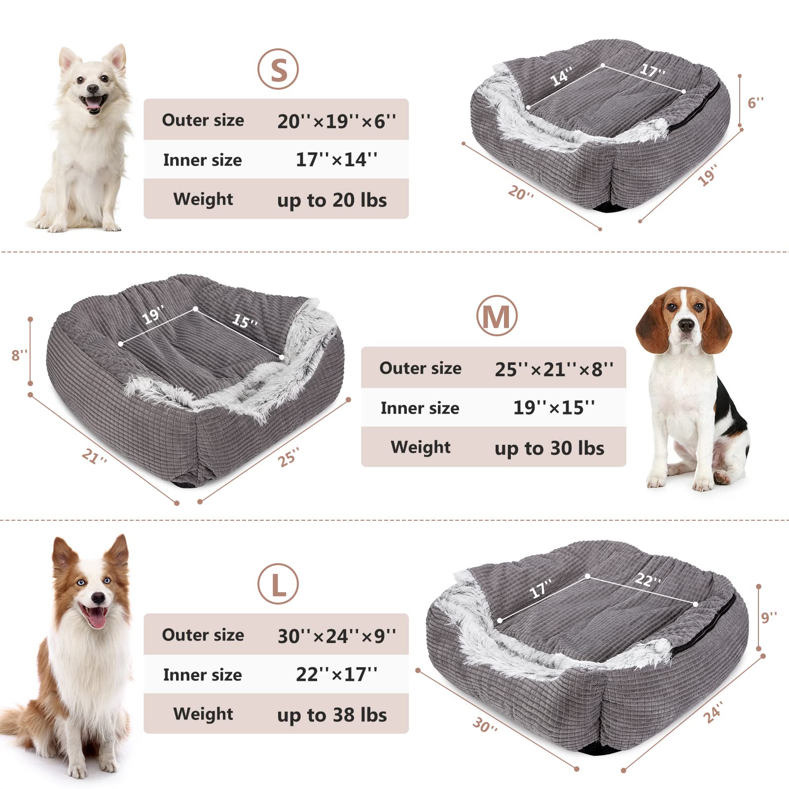 Tallas MIXJOY 20-25-30 para perros pequeños, medianos y grandes