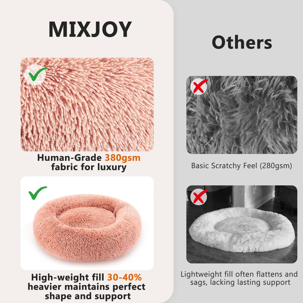 MIXJOY cobertura de pelo sintético suave en rosado para mayor confort.