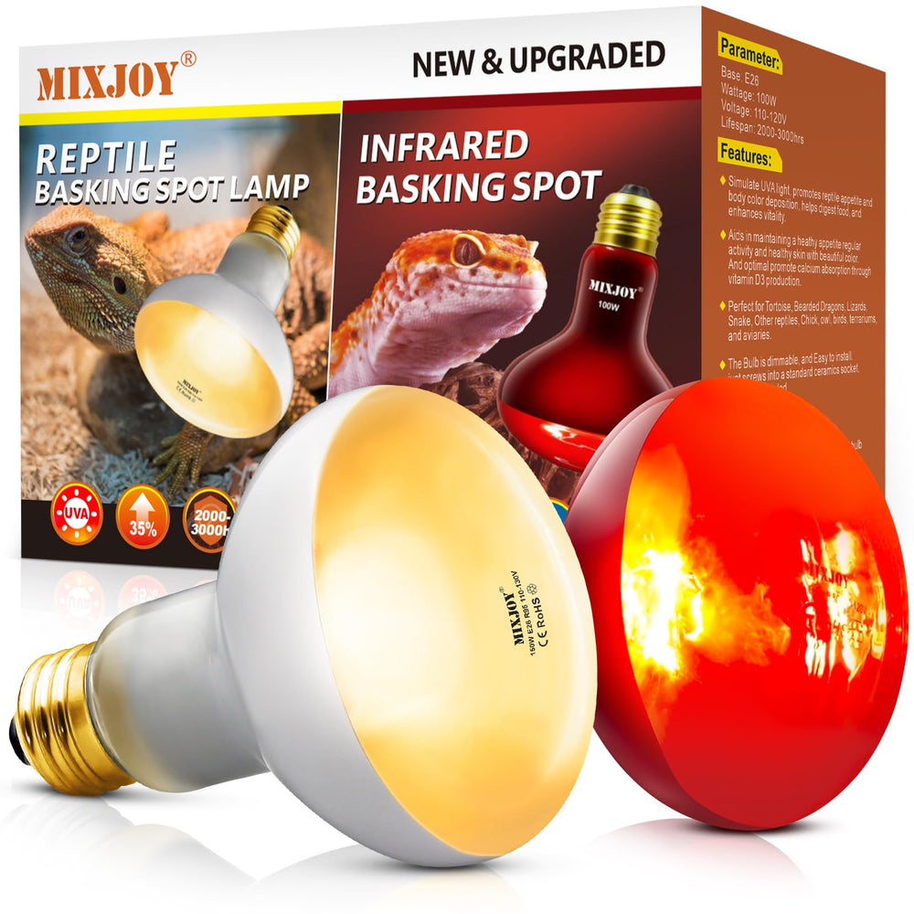 Lámpara MIXJOY para reptiles con luz día y noche para mayor actividad.