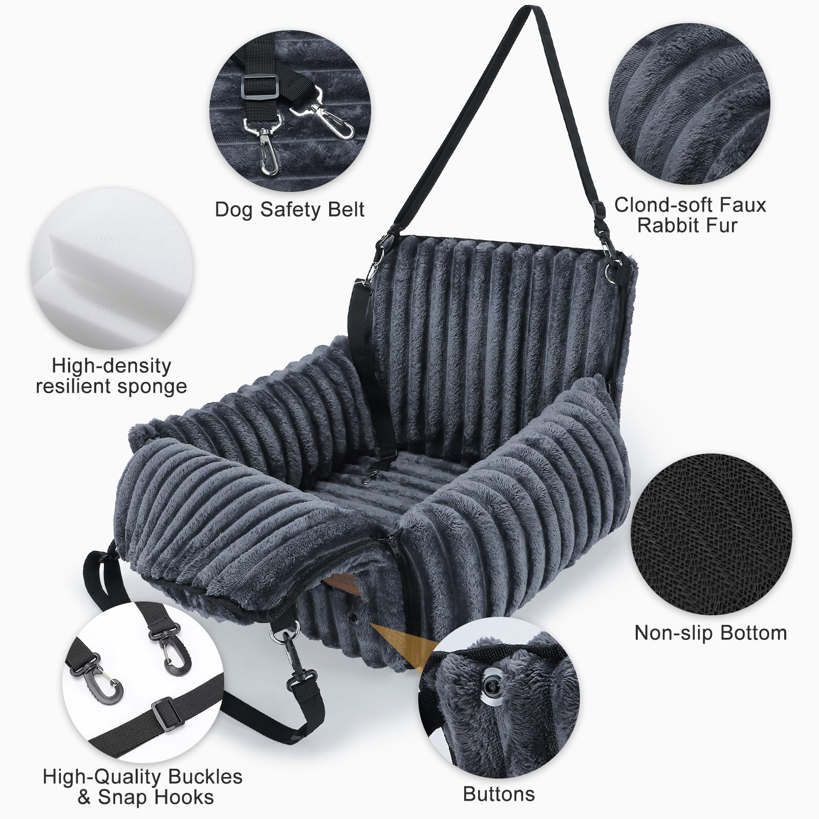 MIXJOY correa de seguridad integrada para mantener al animal seguro en el coche