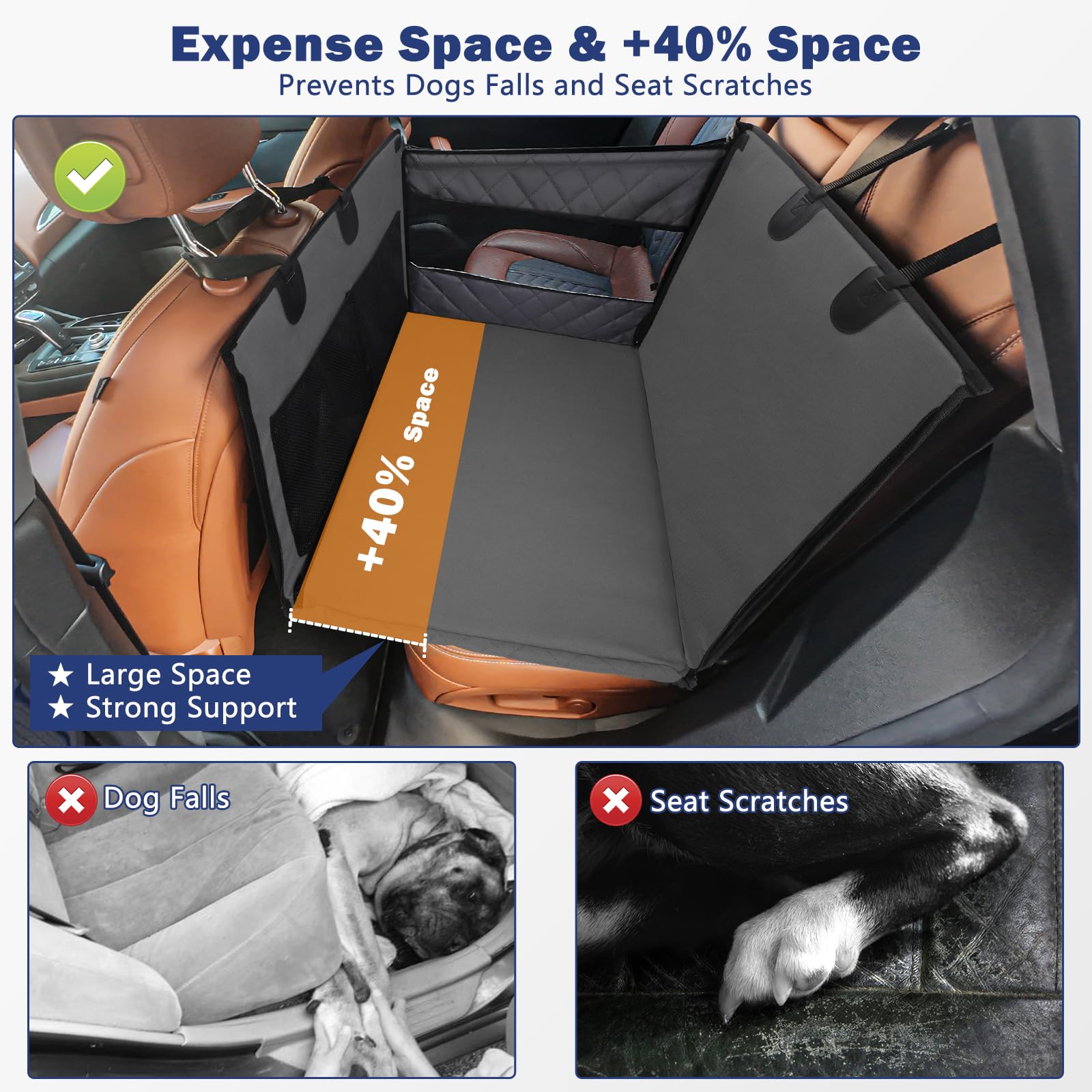 MIXJOY funda impermeable de asiento para perro con tela Oxford 600D, fácil limpieza.