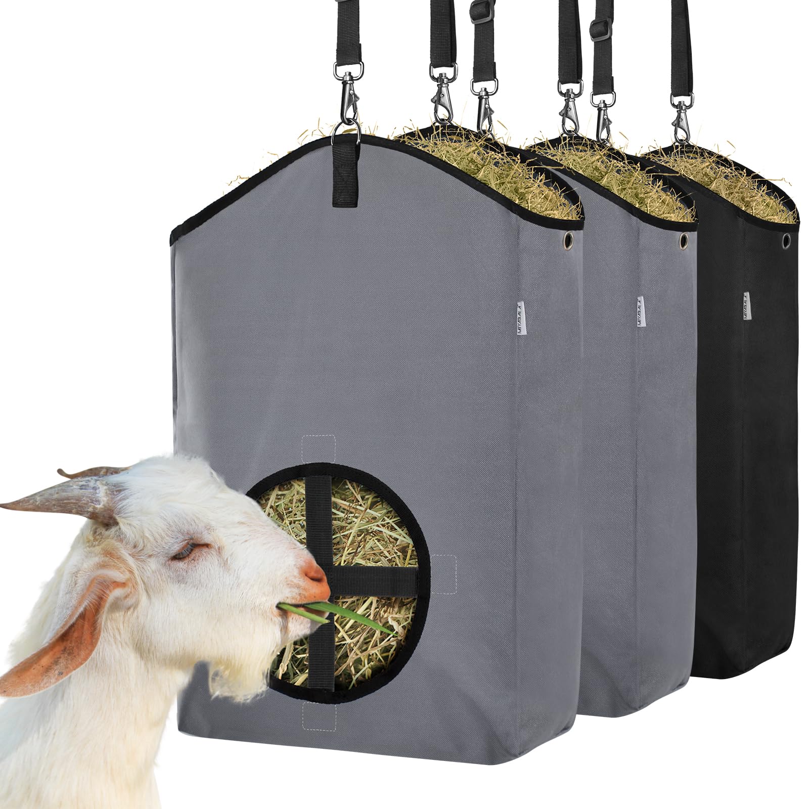 MIYABALA bolsa alimento cabra frontal, almacenamiento duradero de heno.