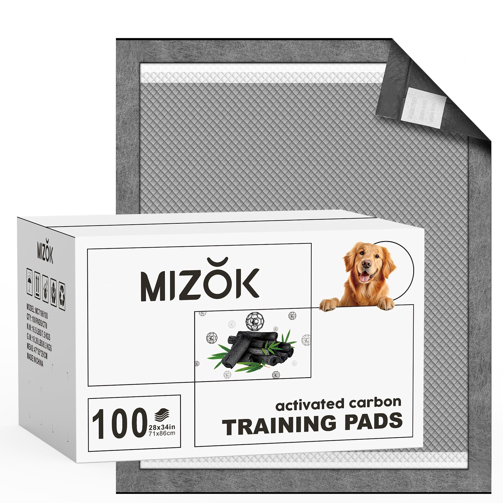 Pad Mizok con carbón activado para neutralizar olores en casa.