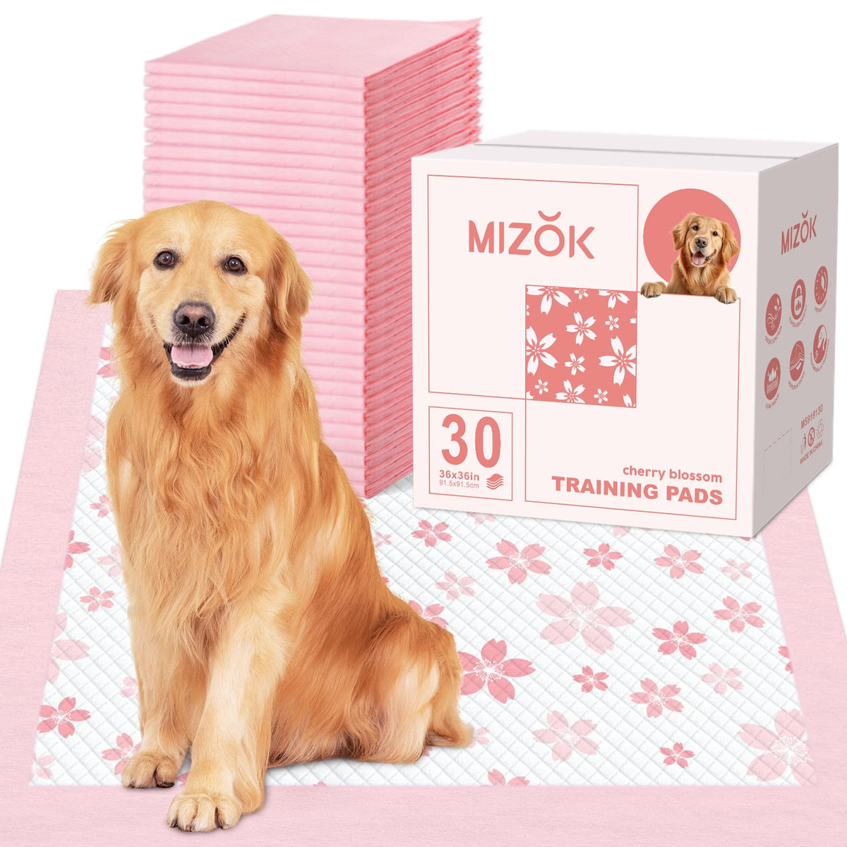 MIZOK pads rosa 36x36 con flores de cerezo protege el suelo con estilo