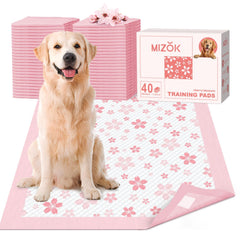 MIZOK tapetes para perros con diseño rosa cerezo 28x34 para entrenamiento cómodo.