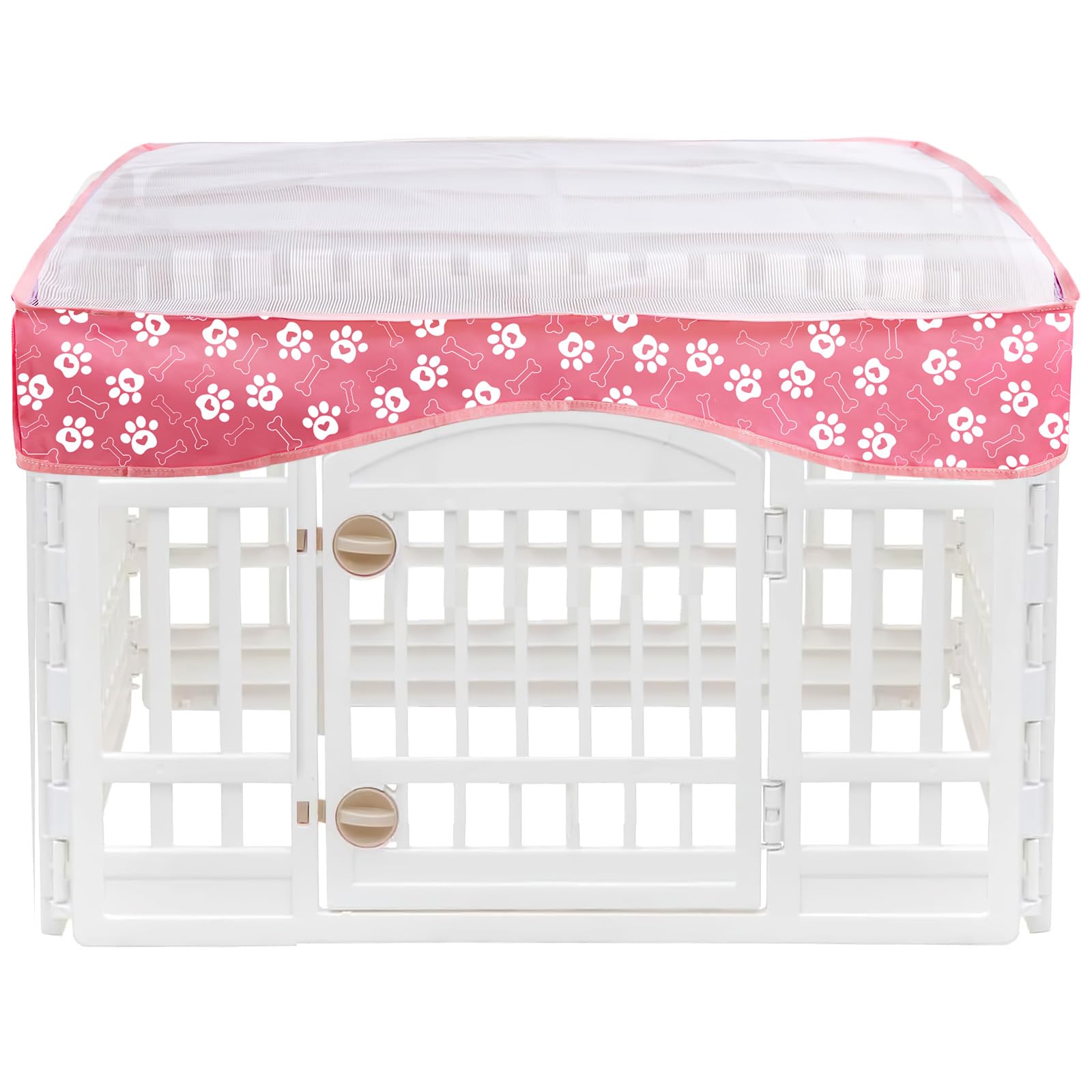 MJFSGYO cobertura superior jaula perro 36p 4-paneles rosa para sombra y privacidad