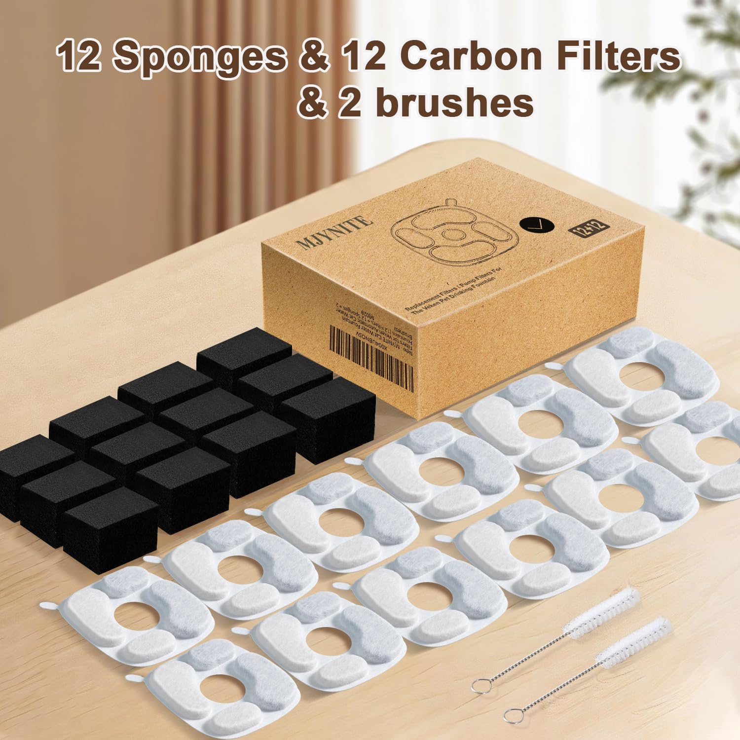 Kit de mantenimiento MJYNITE: incluye filtros, esponjas y cepillos para limpieza regular.