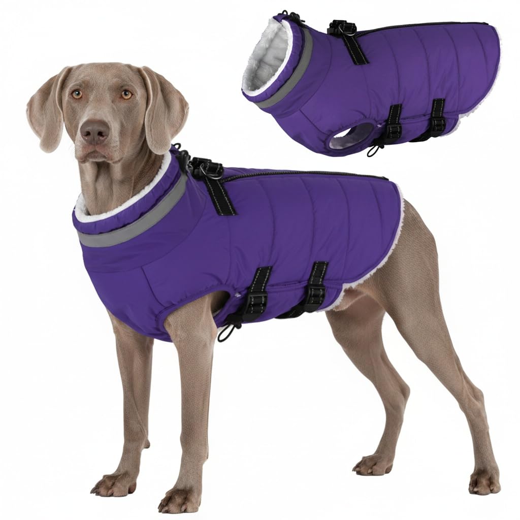 Capa para perro grande con arnés incorporado de Mklhgty, comodidad y seguridad al caminar