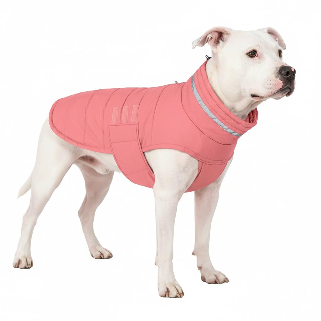 Capa impermeable Mklhgty rosa para perros, ideal para paseos bajo lluvia.