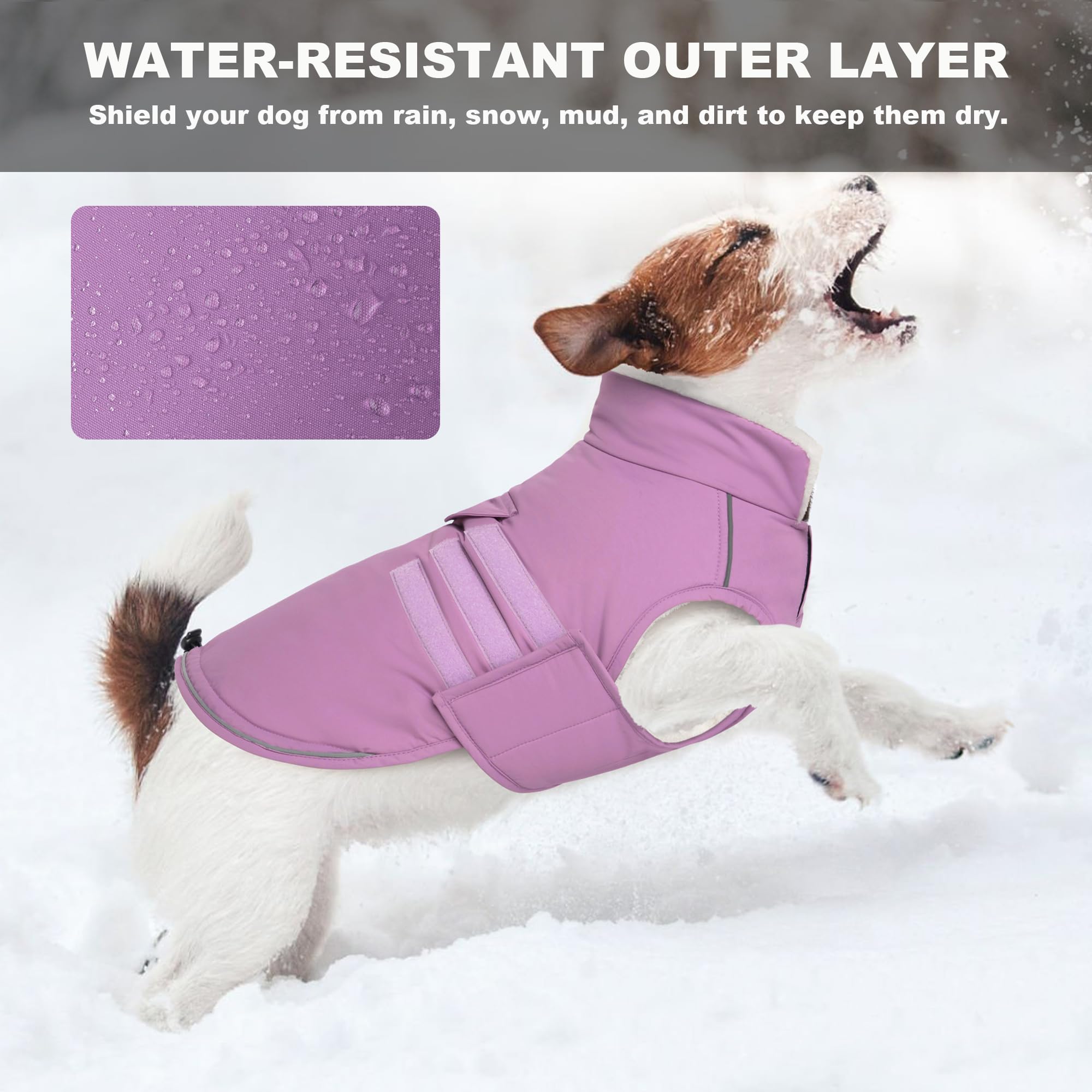 Chaleco Mklhgty lila, tejido impermeable para días húmedos.