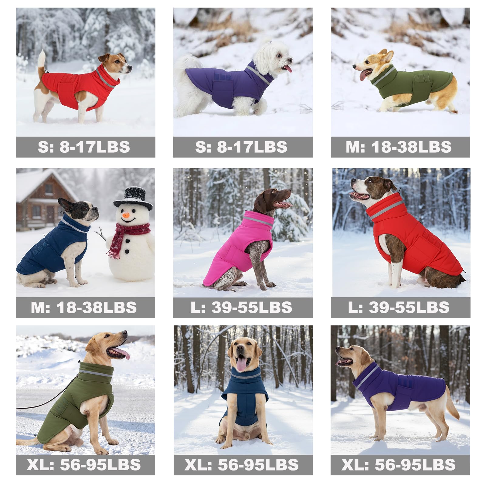 Mklhgty chaqueta invernal para perros azul M2, ofrece calor suave en días fríos.