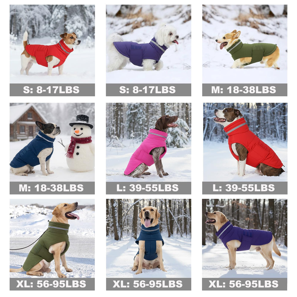 Mklhgty chaqueta invernal para perros azul M2, ofrece calor suave en días fríos.
