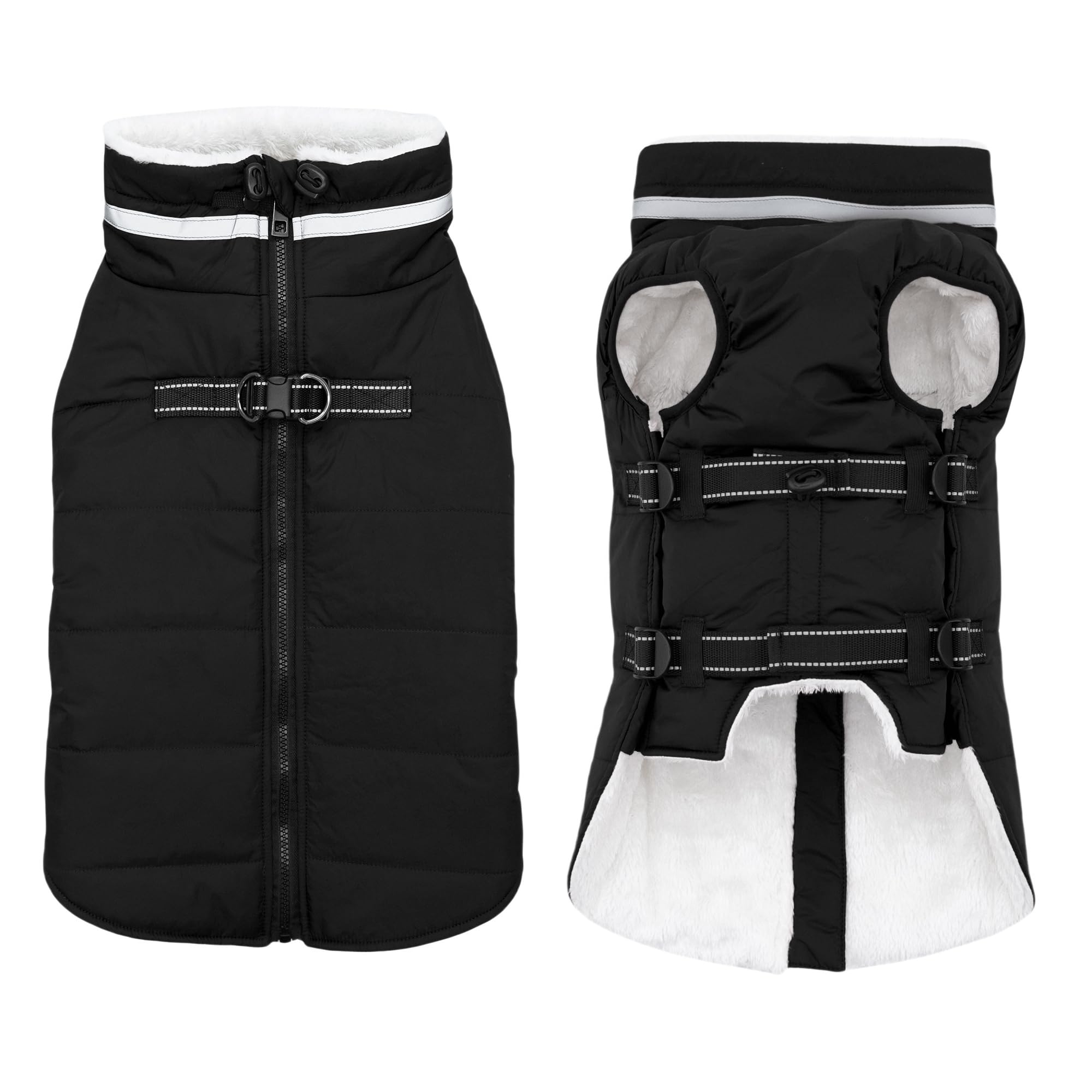 Chaqueta de invierno con forro polar para perro, mantiene calor y comodidad.