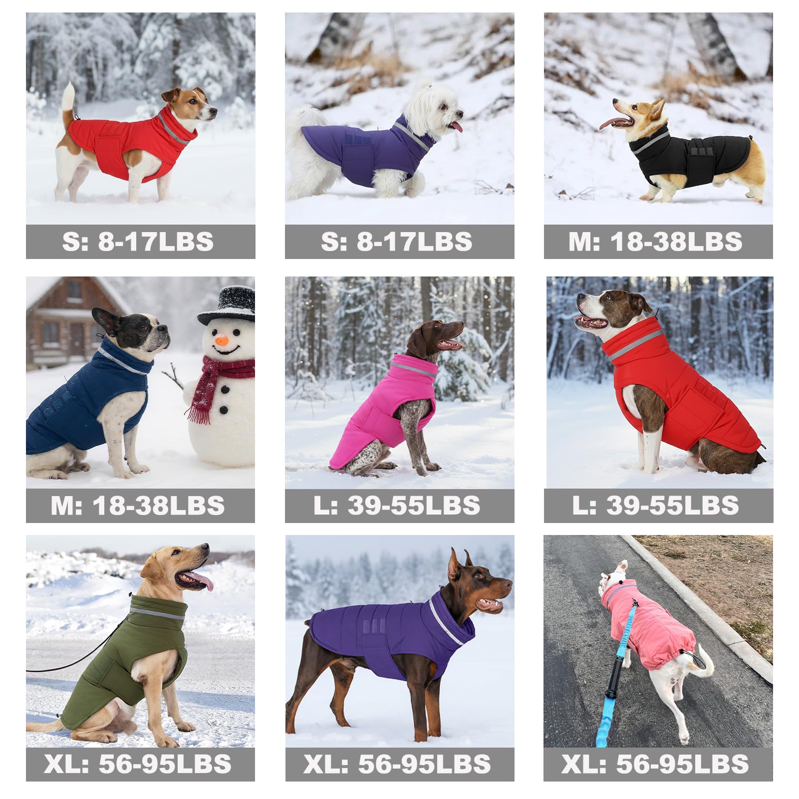 Mklhgty chaqueta de invierno para perro con velcro facilita ponérselo