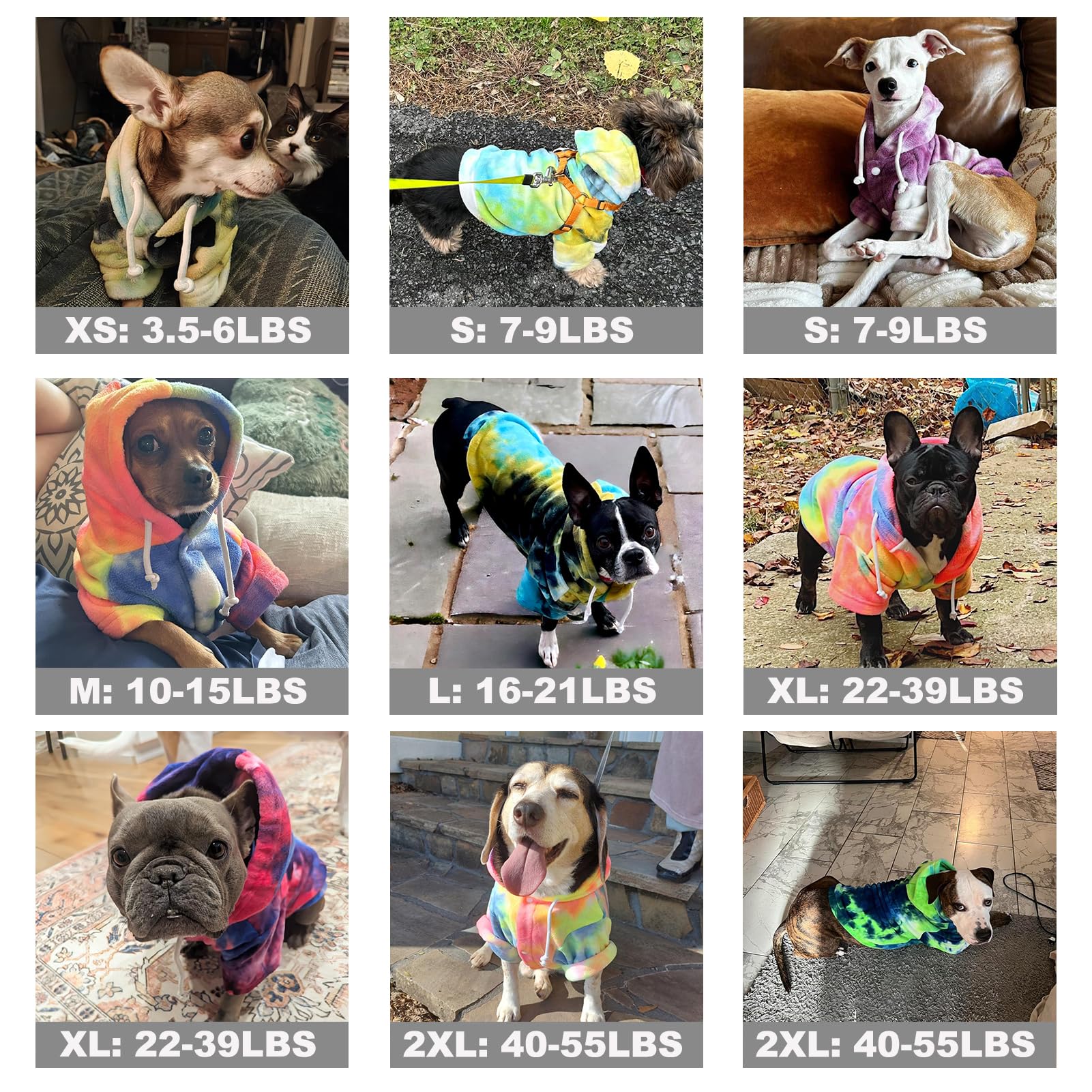 Sudadera Mklhgty para perro con capucha, cierre de botones para ponérsela fácilmente.