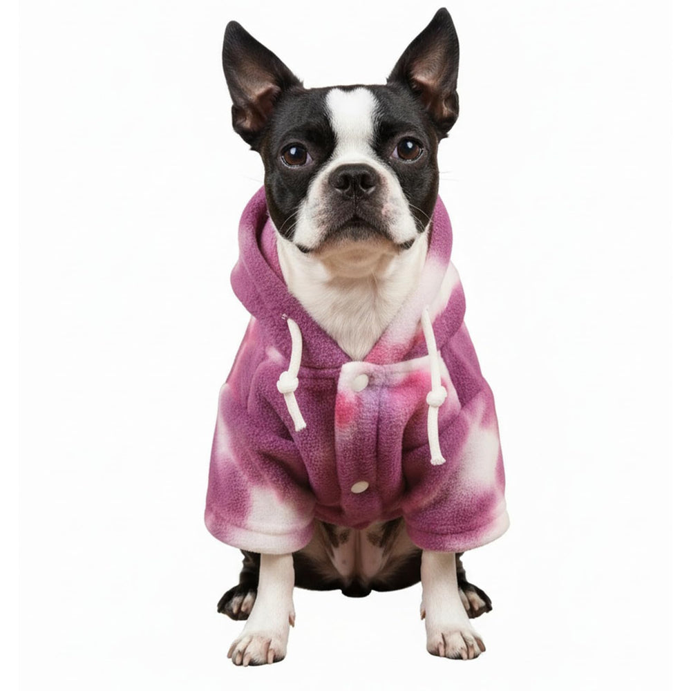 Mklhgty sudadera para perros con diseño teñido, frente con ajuste cómodo para salidas diarias